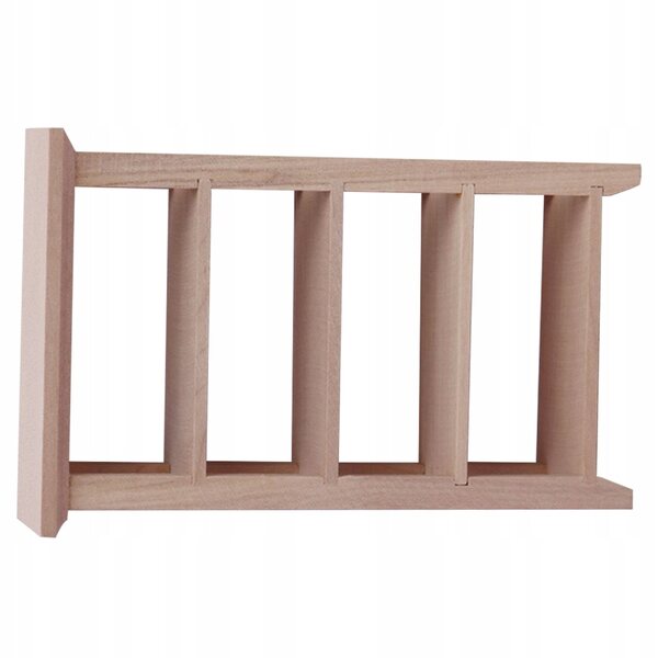 Mini mensola libreria in legno beige per casa delle bambole, 12.6x8.4x7.4 cm