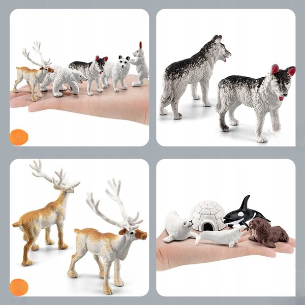 Set da 10 Miniature Animali Artici in PVC per Decorazioni e Lavoretti Creativi