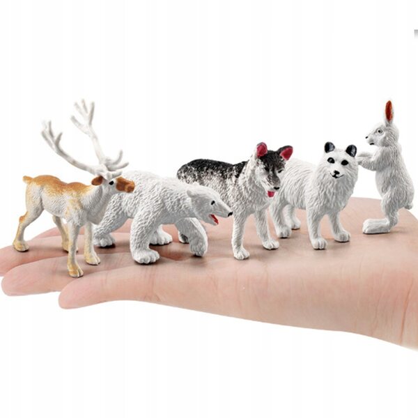 Set da 10 Miniature Animali Artici in PVC per Decorazioni e Lavoretti Creativi