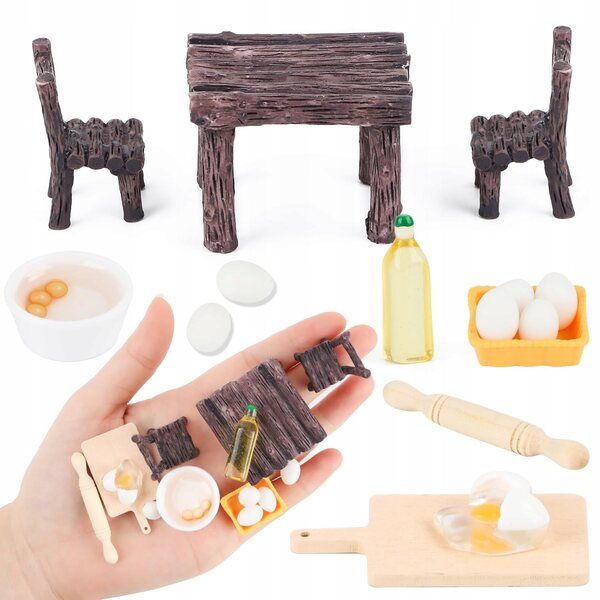 Mini set da cucina con accessori miniatura per casa delle bambole e giochi
