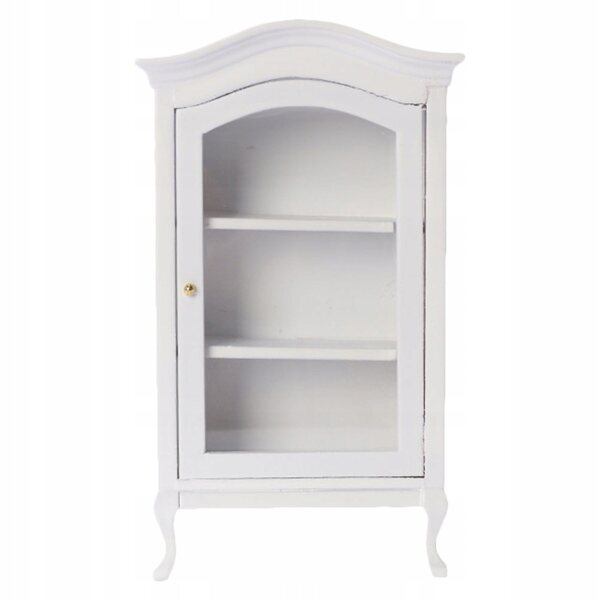 Mini Vetrina in Legno Bianco 1:12 per Decorazione e Gioco Bambini