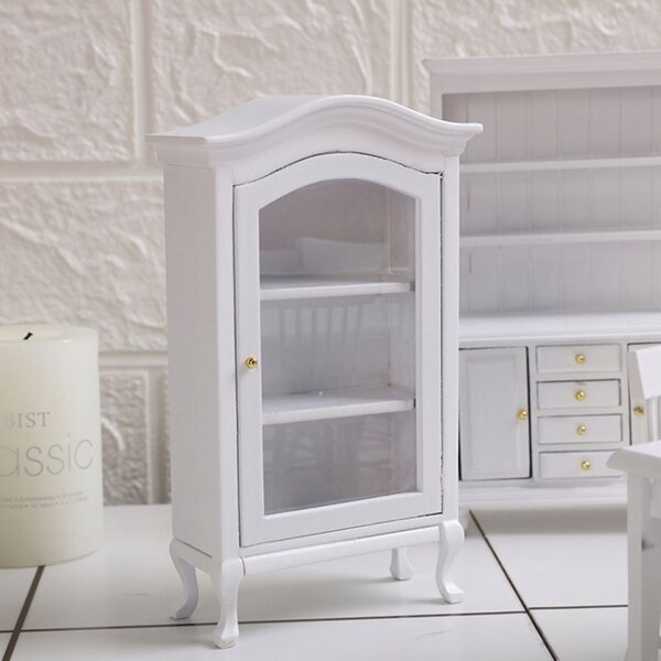 Mini Vetrina in Legno Bianco 1:12 per Decorazione e Gioco Bambini