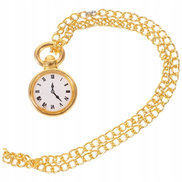 Mini orologio da tasca vintage in metallo per case delle bambole, colore oro