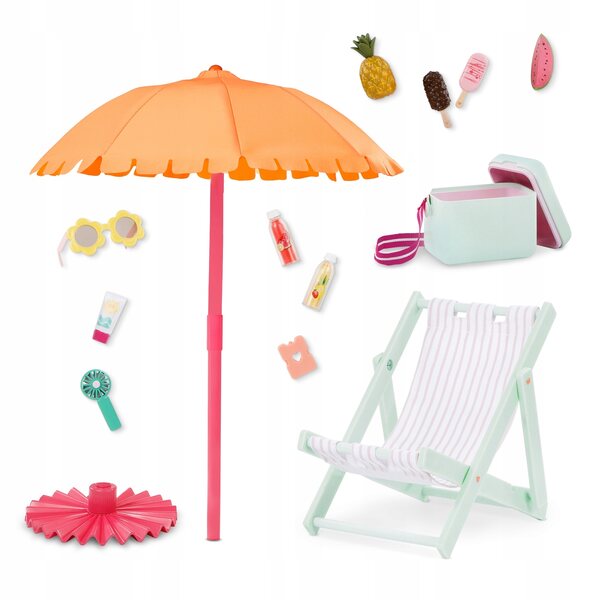 Strandspielzubehör-Set Our Generation Sunny & Cool Patio-Set 17-teilig