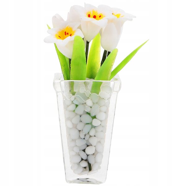 Mini pianta in vaso decorativa per casa in miniatura, stile realistico bianco