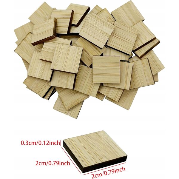 Set 50 Miniature Pavimenti Quadrati in Legno per Case delle Bambole e Progetti DIY