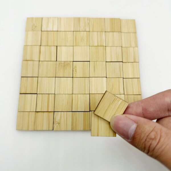 Set 50 Miniature Pavimenti Quadrati in Legno per Case delle Bambole e Progetti DIY