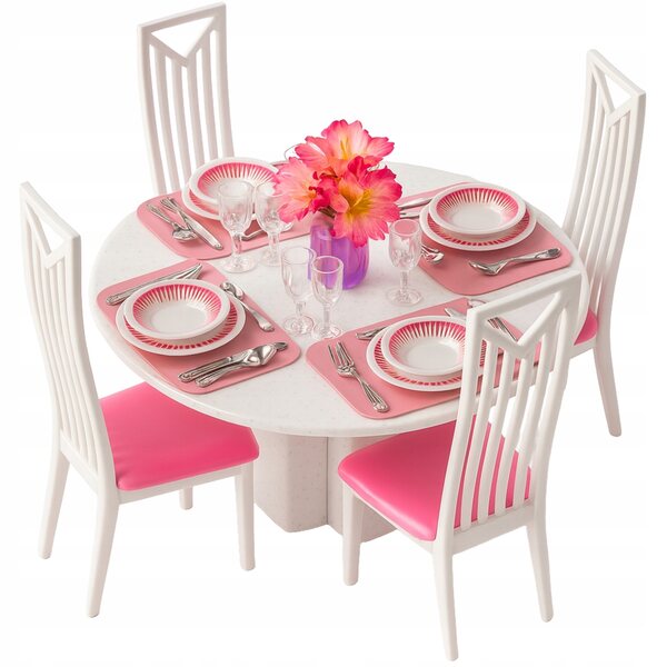 Iso Trade Puppenmöbel-Set 43-teilig mit Tisch, Stühlen und Kunststoffzubehör