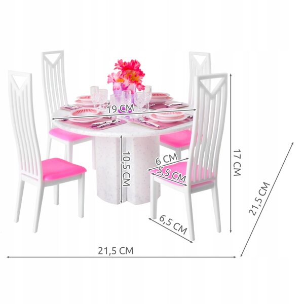 Iso Trade Puppenmöbel-Set 43-teilig mit Tisch, Stühlen und Kunststoffzubehör