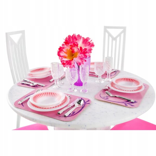 Iso Trade Puppenmöbel-Set 43-teilig mit Tisch, Stühlen und Kunststoffzubehör