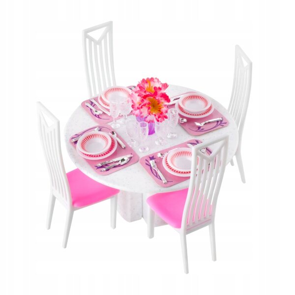 Iso Trade Puppenmöbel-Set 43-teilig mit Tisch, Stühlen und Kunststoffzubehör