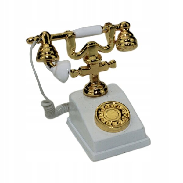 Mini Telefono Retro Decorazione in Metallo per Casa e Ufficio Vintage 2,1x1,6x2,9 cm