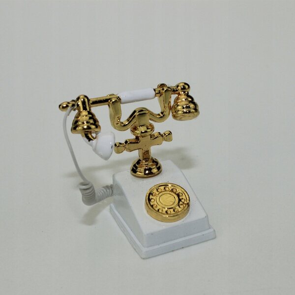 Mini Telefono Retro Decorazione in Metallo per Casa e Ufficio Vintage 2,1x1,6x2,9 cm