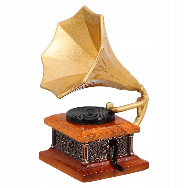 Mini Gramofono Vintage per Casa delle Bambole - Decorazione Miniatura Multicolore