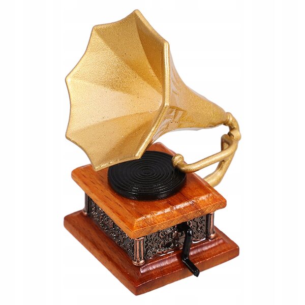 Mini Gramofono Vintage per Casa delle Bambole - Decorazione Miniatura Multicolore