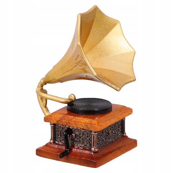Mini Gramofono Vintage per Casa delle Bambole - Decorazione Miniatura Multicolore
