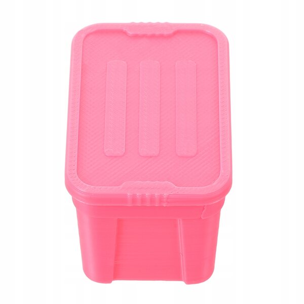 Mini scatola di plastica rosa per organizzare accessori di casa delle bambole
