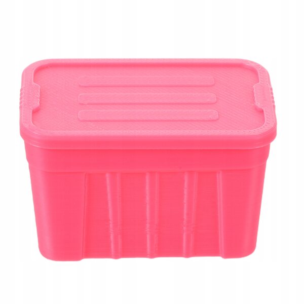 Mini scatola di plastica rosa per organizzare accessori di casa delle bambole