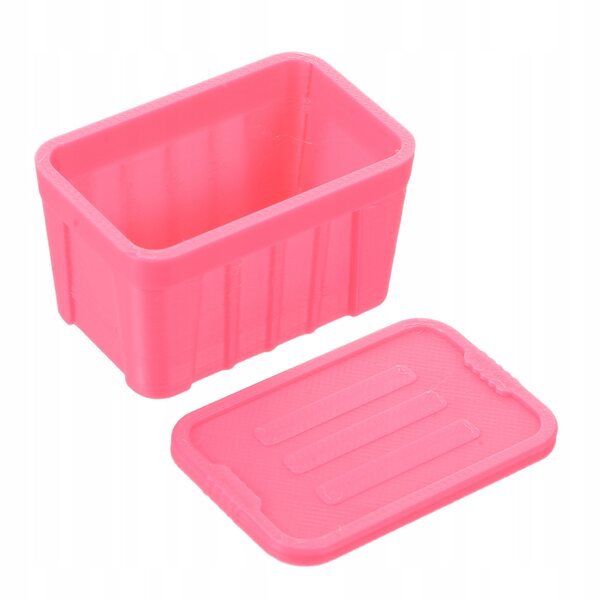 Mini scatola di plastica rosa per organizzare accessori di casa delle bambole