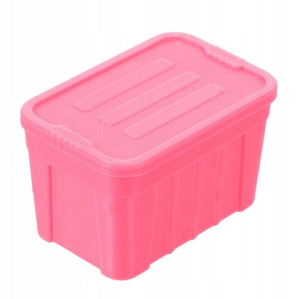 Mini scatola di plastica rosa per organizzare accessori di casa delle bambole