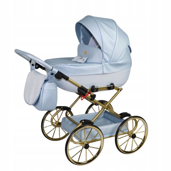 Passeggino per Bambole Sojan Babysajan Retro con Telaio in Acciaio e Dettagli Eco-Pelle