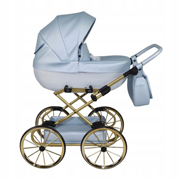 Passeggino per Bambole Sojan Babysajan Retro con Telaio in Acciaio e Dettagli Eco-Pelle