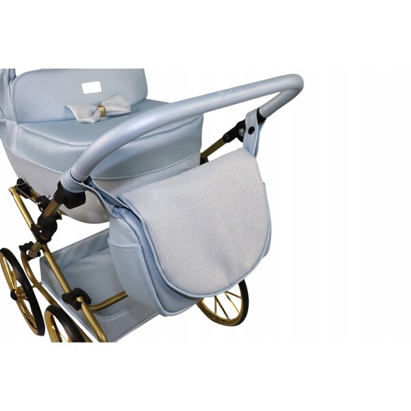 Passeggino per Bambole Sojan Babysajan Retro con Telaio in Acciaio e Dettagli Eco-Pelle