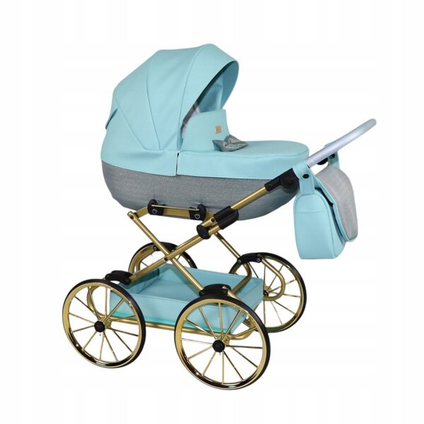 Passeggino per Bambole Sojan Babysajan Retro con Telaio in Acciaio e Dettagli Eco-Pelle