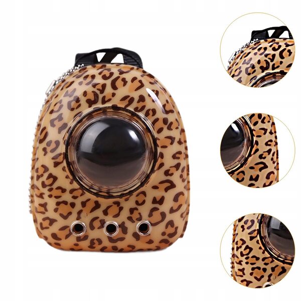 Peluche miniatura zaino per bambole scala 1:12 con motivo leopardato per gioco