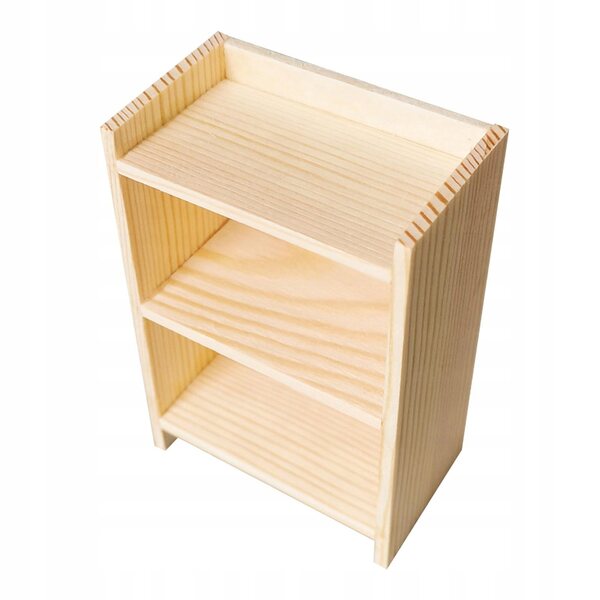 1:12 Miniatur-Bücherregal aus Holz für Puppenhäuser – dekorative Miniaturmöbel