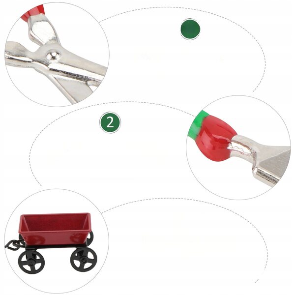 Mini-Gartengeräte-Set mit rotem Wagen – dekoratives und funktionelles Set
