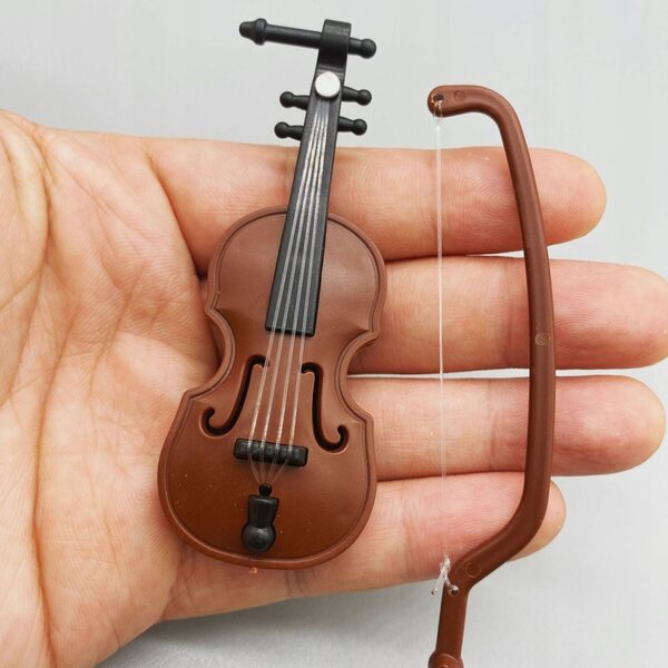 Mini-Geige aus Kunststoff für Puppenhauszubehör 1:12 und 1:6