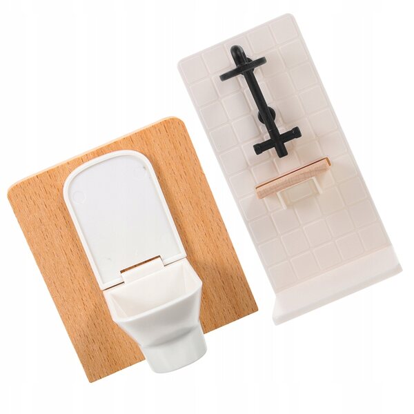Mini-Badezimmermöbel-Set für Puppenhäuser aus realistischem Holz und Kunststoff
