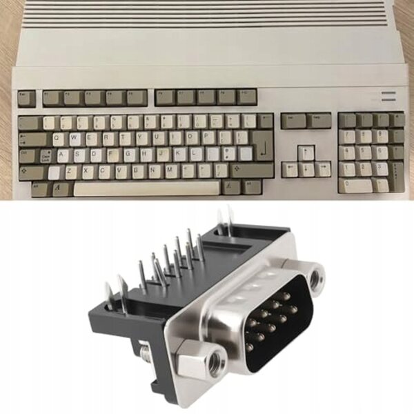 Set 4 Gniazda D-Sub 9 Pin per Commodore Amiga 500 1200 4000 in Metallo