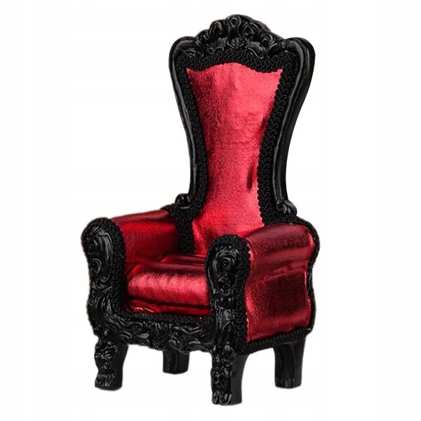 Miniatursofa 1:12 mit hoher Rückenlehne rot für Puppenhäuser und Dioramen