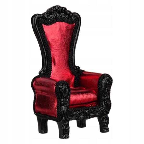 Miniatursofa 1:12 mit hoher Rückenlehne rot für Puppenhäuser und Dioramen
