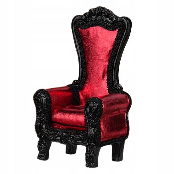Miniatursofa 1:12 mit hoher Rückenlehne rot für Puppenhäuser und Dioramen