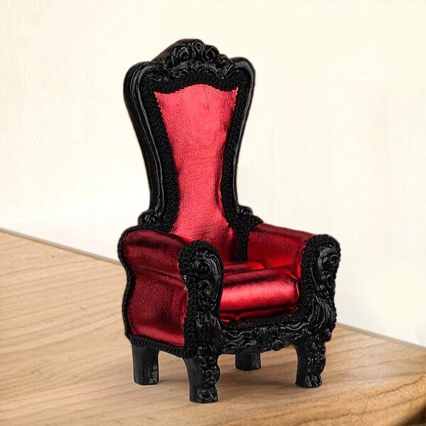 Miniatursofa 1:12 mit hoher Rückenlehne rot für Puppenhäuser und Dioramen