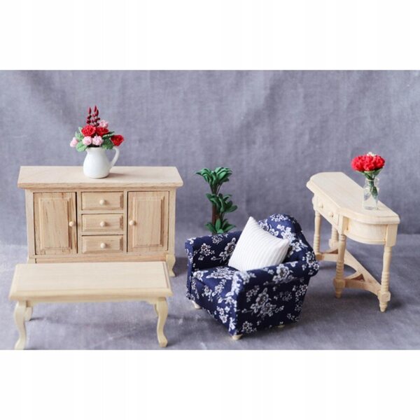 1:12 Miniatur-Holzschrank mit drei Schubladen für Puppenhaus
