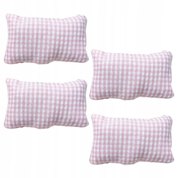 Lot de 4 mini coussins décoratifs pour maisons de poupées et canapés en coton PP