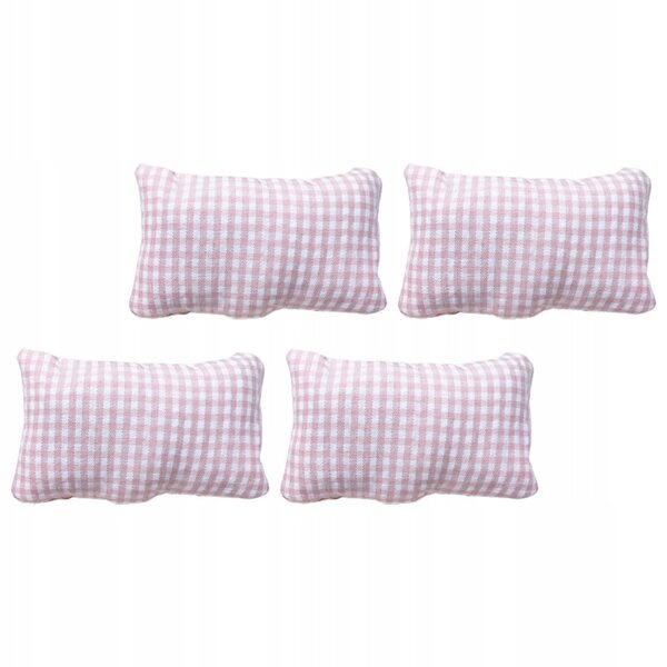 Lot de 4 mini coussins décoratifs pour maisons de poupées et canapés en coton PP