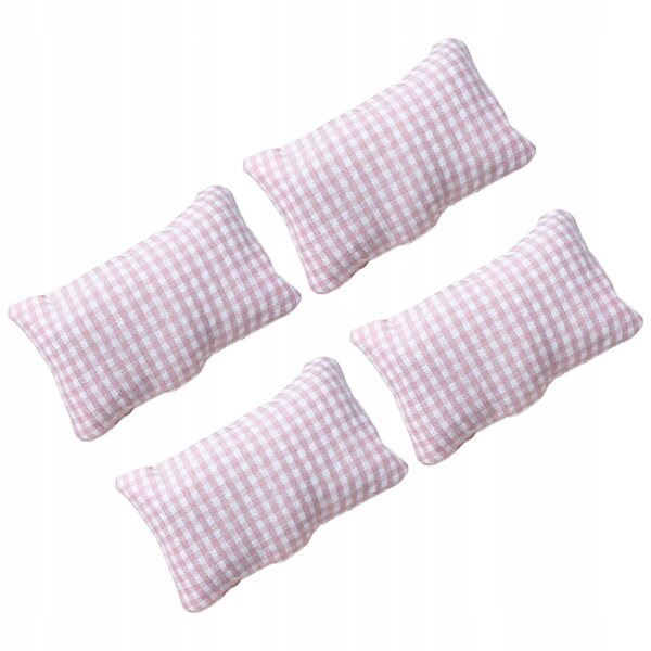 Lot de 4 mini coussins décoratifs pour maisons de poupées et canapés en coton PP