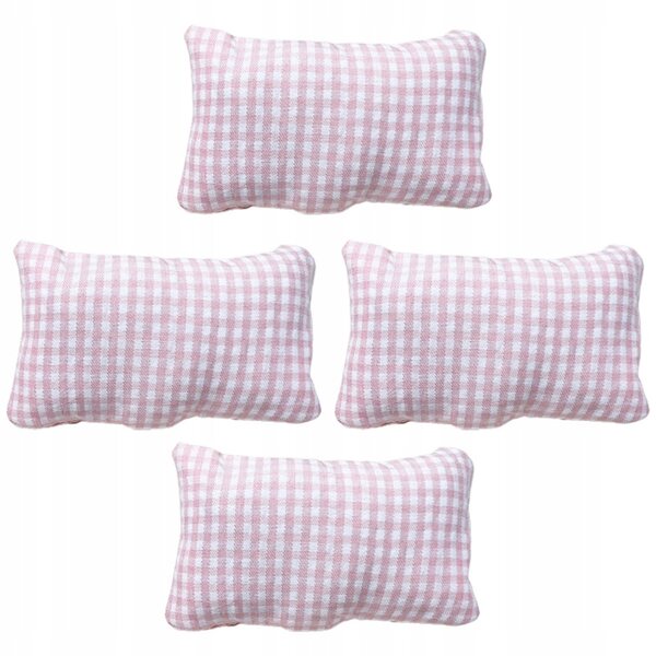 Lot de 4 mini coussins décoratifs pour maisons de poupées et canapés en coton PP