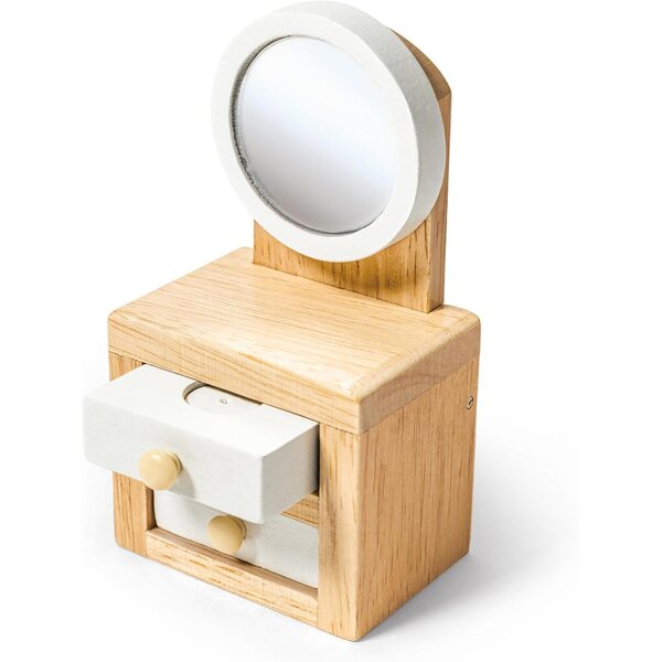 Set di mobili per camera da letto in legno Hape per bambole 6 elementi 1:12