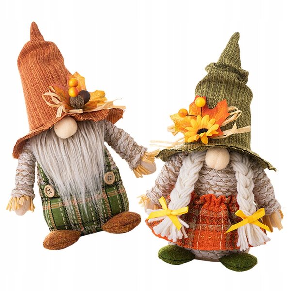 Set 2 decorazioni gnometti autunnali per la Festa del Ringraziamento