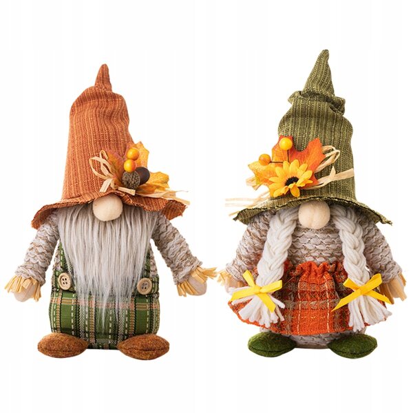 Set 2 decorazioni gnometti autunnali per la Festa del Ringraziamento