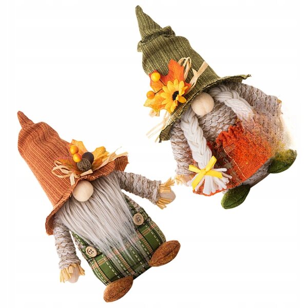 Set 2 decorazioni gnometti autunnali per la Festa del Ringraziamento