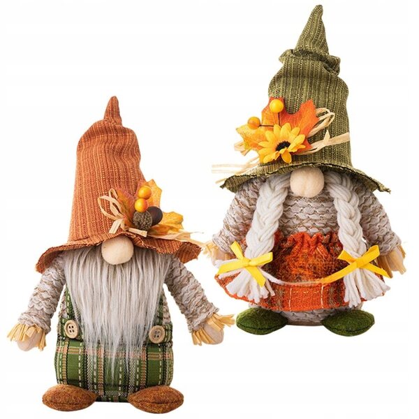 Set 2 decorazioni gnometti autunnali per la Festa del Ringraziamento