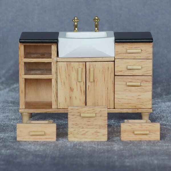 Mini Mobili Bagno in Legno per Mini Case - Giocattoli e Decorazioni Naturali