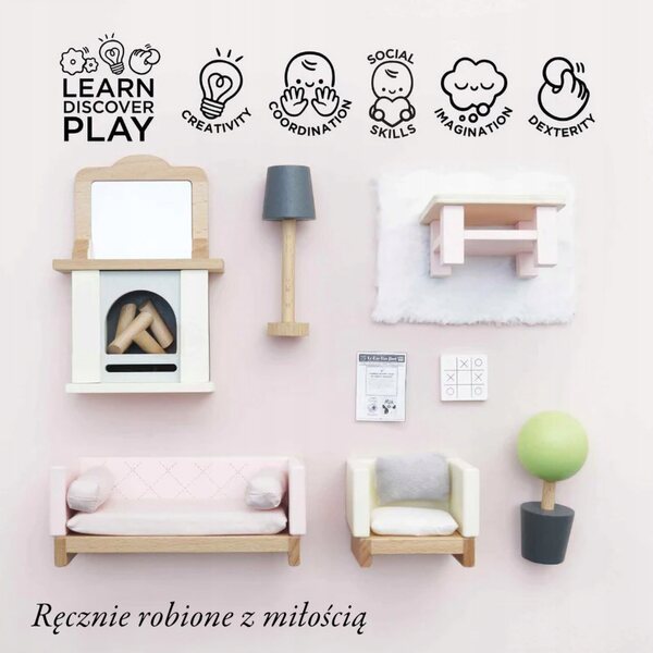 Daisylane Holz-Wohnzimmermöbel-Set Le Toy Van mit 17 Teilen für Puppenhaus